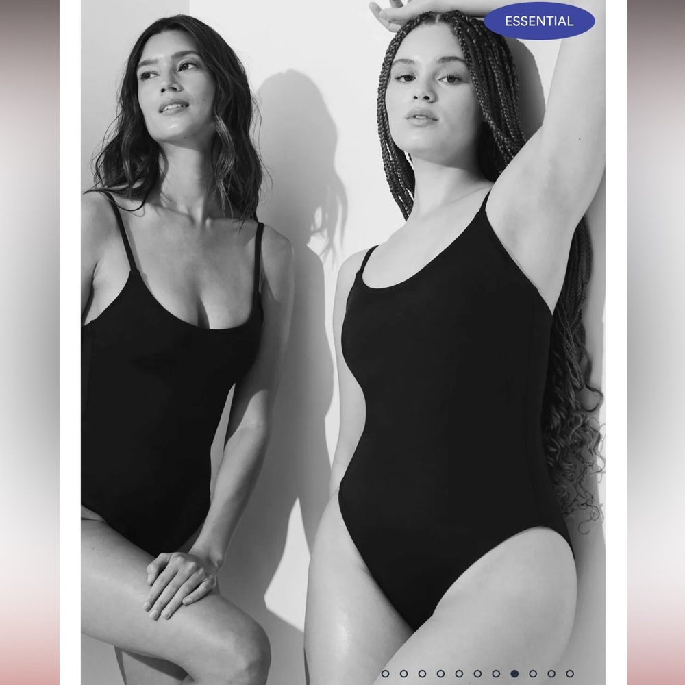 NWT Andie Black Ribbed The Amalfi One Piece Compressing Swimsuit Women’s Large